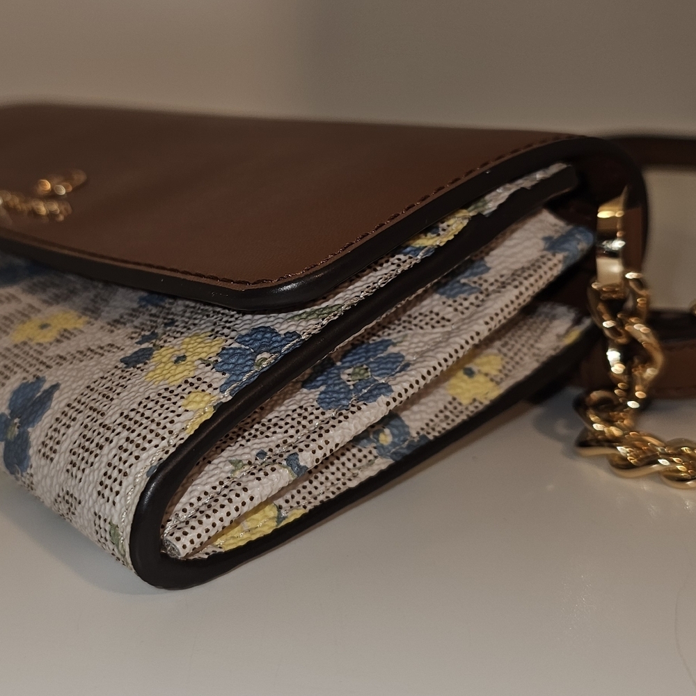 Michael Kors Brown and Floral Crossbody Bag EUC - Picture 8 of 8